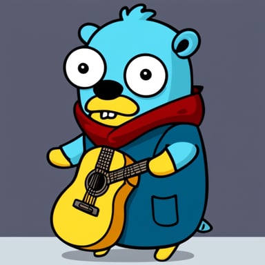 Go blue gopher as a Simpson
