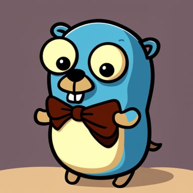 Go Blue Gopher, cartoon style