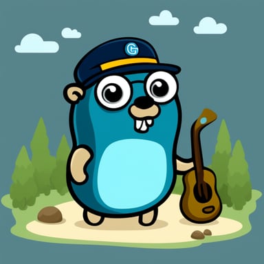 Go Blue Gopher, cartoon style