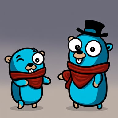 Go Blue Gopher as a cartoon character.