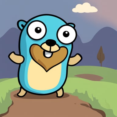 Go Blue Gopher as a cartoon character.