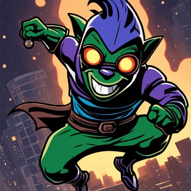 Go Blue Gopher as Green Goblin from Marvel.