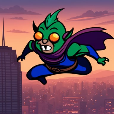 Go Blue Gopher as Green Goblin from Marvel.