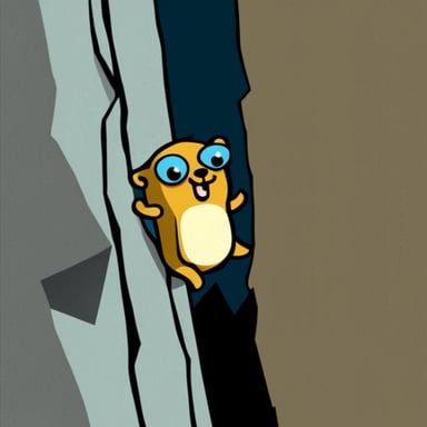Go Blue Gopher doing rock climbing.
