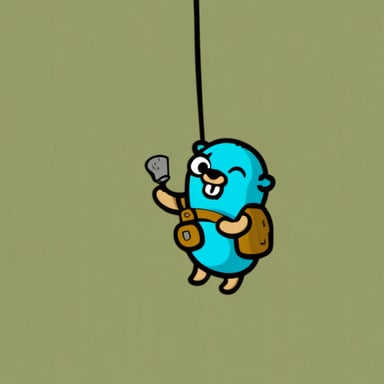 Go Blue Gopher doing rock climbing.