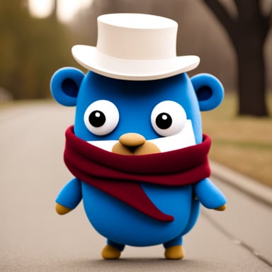 Go Blue Gopher dressed like Charlie Chaplin.