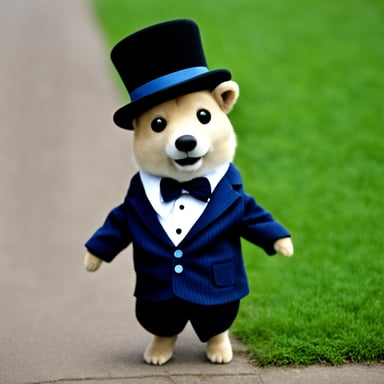 Go Blue Gopher dressed like Charlie Chaplin.
