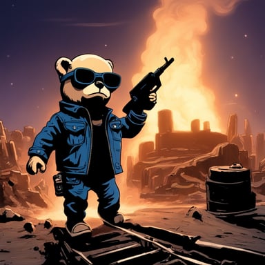 In the final scene, Go Blue Gopher, taking on the role of the Terminator in Terminator 2, gives a thumbs-up as he descends into the foundry.
