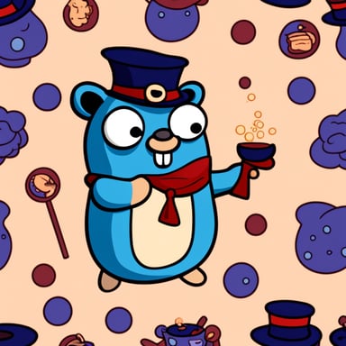 Cartoon Magic Go Blue Gopher