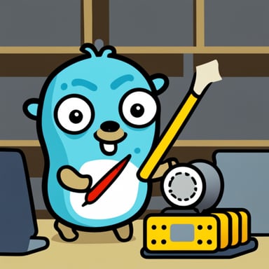 Go Blue Gopher holding ram memory.