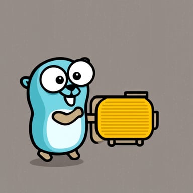 Go Blue Gopher holding ram memory.