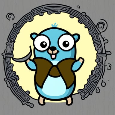 Go Blue Gopher holding ram memory.