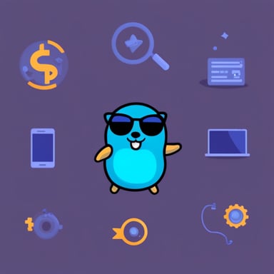 Happy hacker go blue gopher