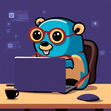 Happy hacker go blue gopher