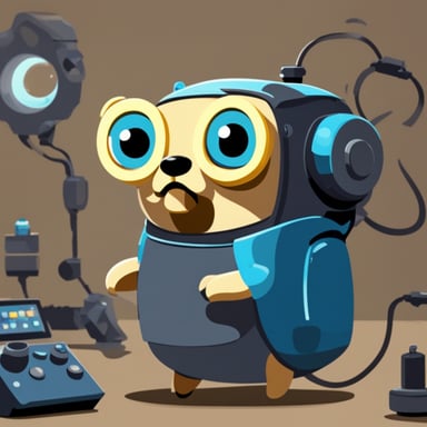 Go Blue Gopher as a robotic AI-powered gopher.