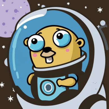 Go Blue Gopher crying in space