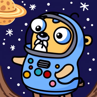 Go Blue Gopher crying in space