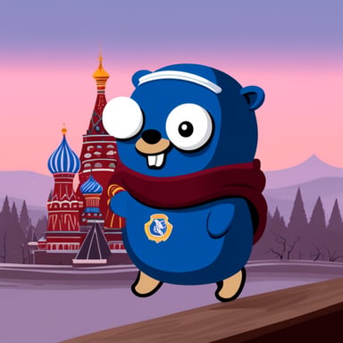 Go Blue Gopher in Russia