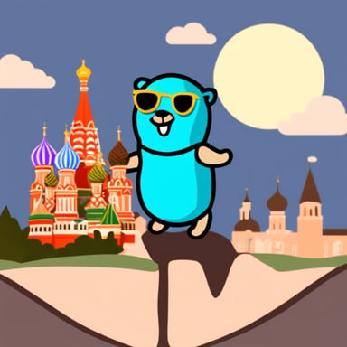 Go Blue Gopher in Russia