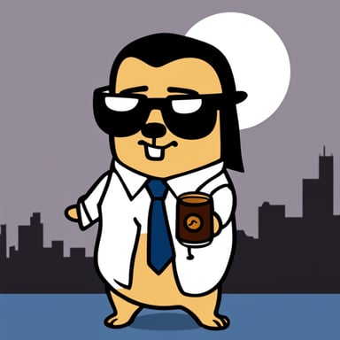 Go Blue Gopher as Vincent Vega