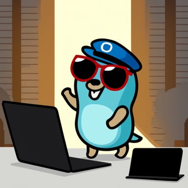 Go Blue Gopher as a hacker.