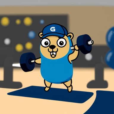 Working out go blue gopher.