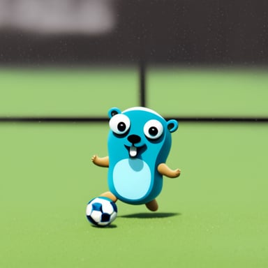 Go Blue Gopher playing soccer.