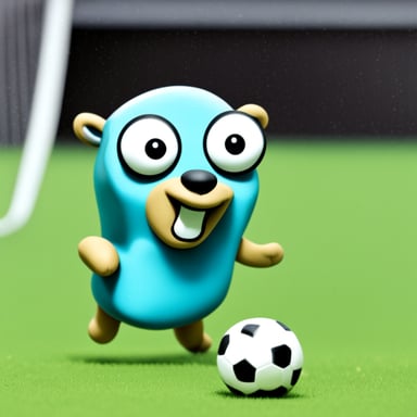 Go Blue Gopher playing soccer.