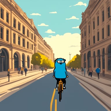 Go Blue Gopher biking in Budapest.
