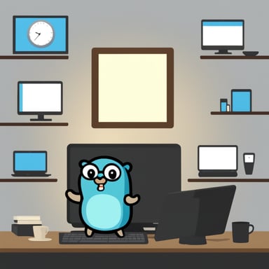 A manager go blue gopher of devices