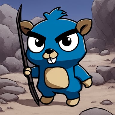 Go Blue Gopher as the main character from Solo Leveling manga.