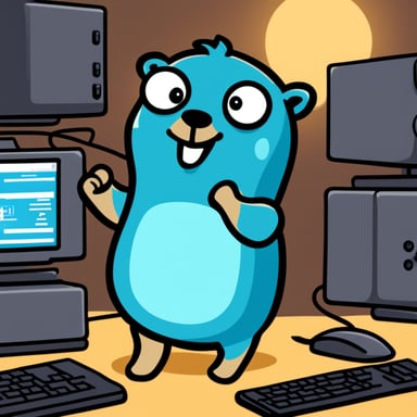 Happy Go Blue Gopher managing ethernet switches