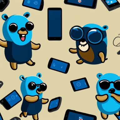 Happy Go Blue Gopher and devices