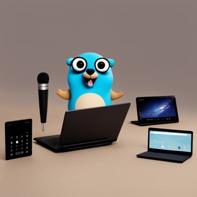 Happy Go Blue Gopher and devices