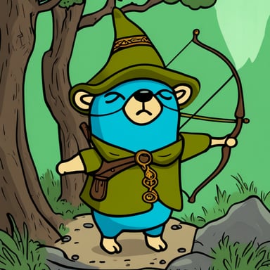 Go Blue Gopher as an elvish archer.