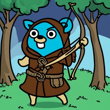 Go Blue Gopher as an elvish archer.