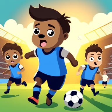 A team of Go Blue Gophers is playing soccer.