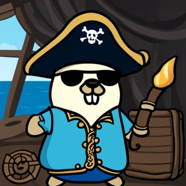 Go Blue Gopher as a 1620 pirate captain in the Caribbean.