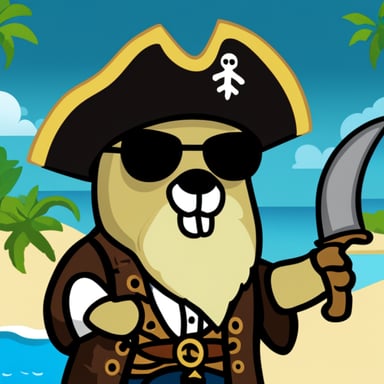 Go Blue Gopher as a 1620 pirate captain in the Caribbean.