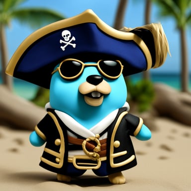 Go Blue Gopher as a 1620 pirate captain in the Caribbean.