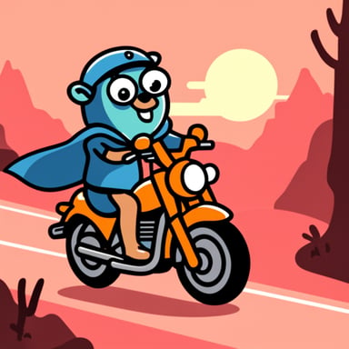 Go Blue Gopher riding a motorcycle
