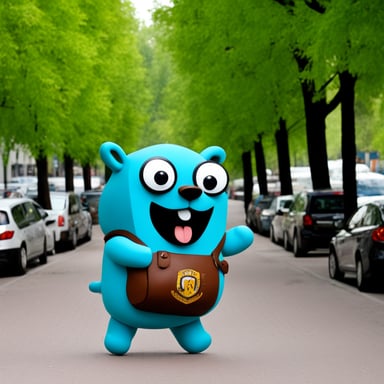 Go blue gopher in Krasnodar city