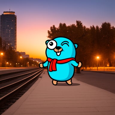 Go blue gopher in Krasnodar city