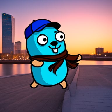 Go blue gopher in Krasnodar city