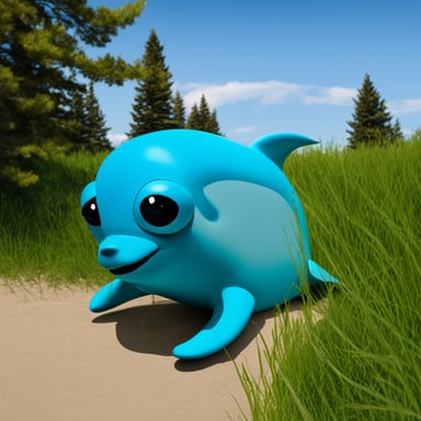 Go Blue Gopher but it looks like a dolphin.