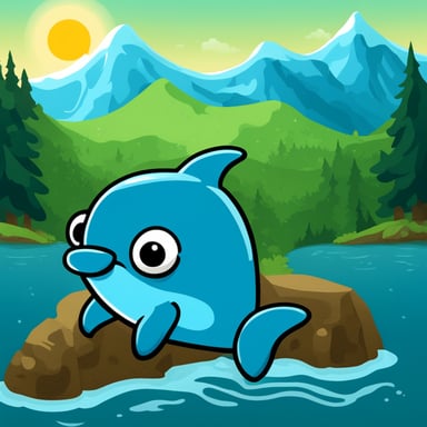 Go Blue Gopher but it looks like a dolphin.
