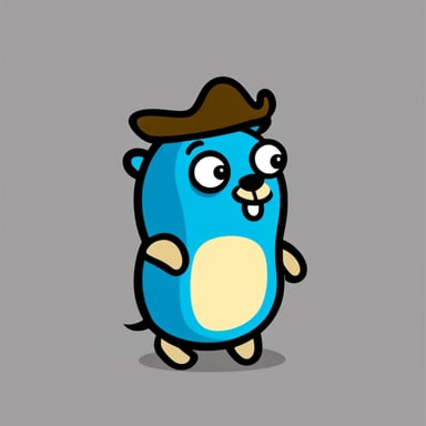 Generate an image featuring Go Blue Gopher.