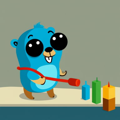 Generate an image featuring Go Blue Gopher.