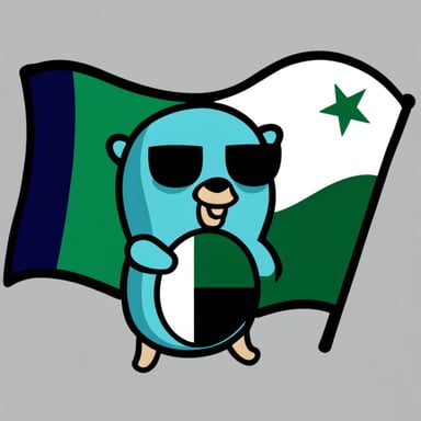 Generate Go Blue Gopher with a Nigerian flag.
