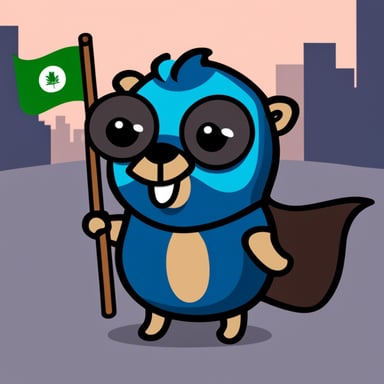 Generate Go Blue Gopher with a Nigerian flag.